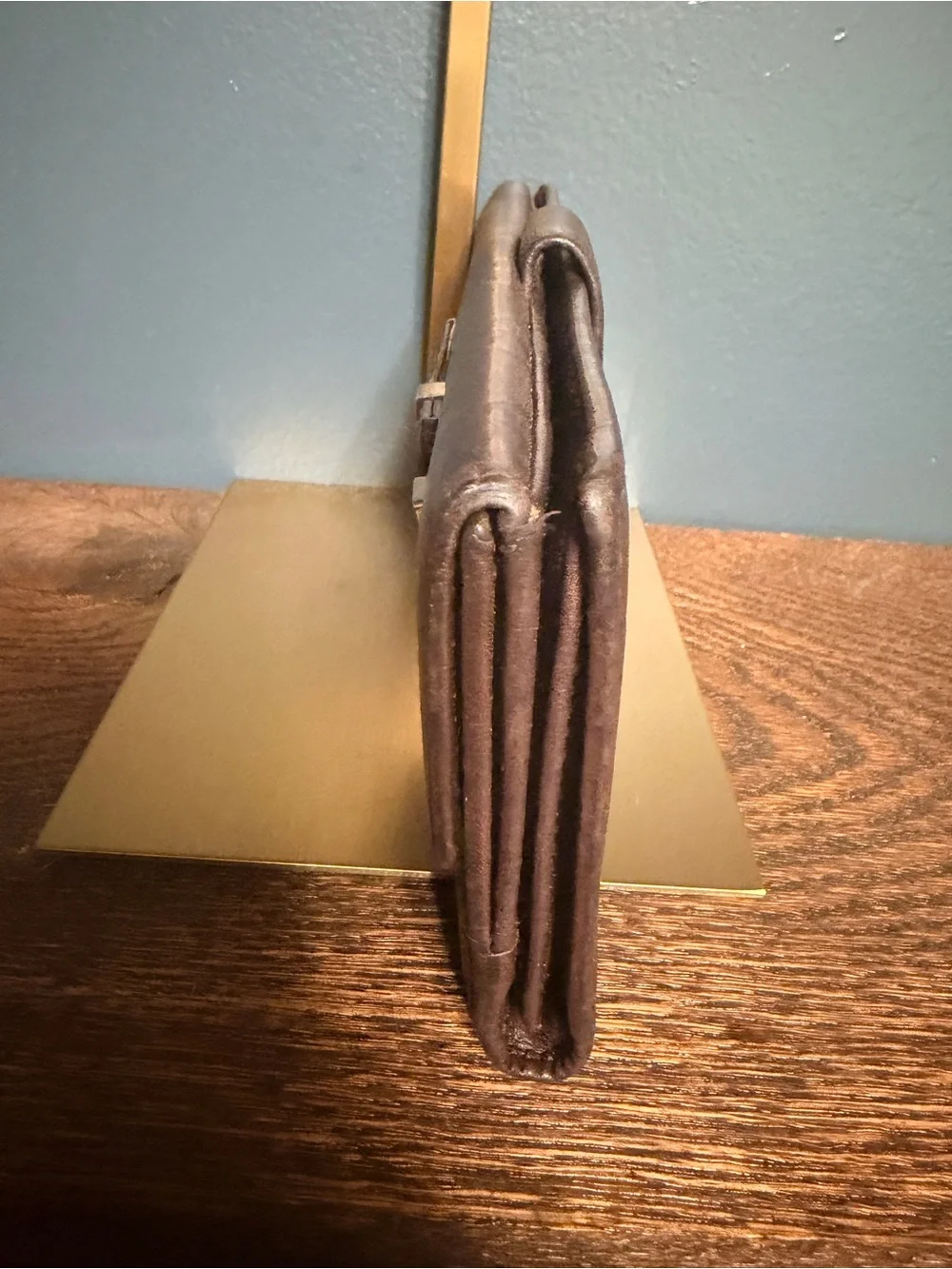 Gucci Brown Monogram Leather Wallet with Bow Accent
